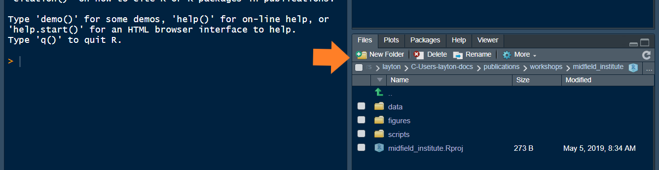 rstudio new folder