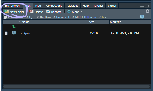 rstudio new folder